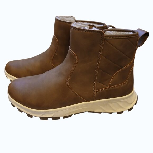 NWOB KHOMBU Dusk All Weather Ankle Boots Sherpa Lining Memory Foam 10M - Picture 2 of 14